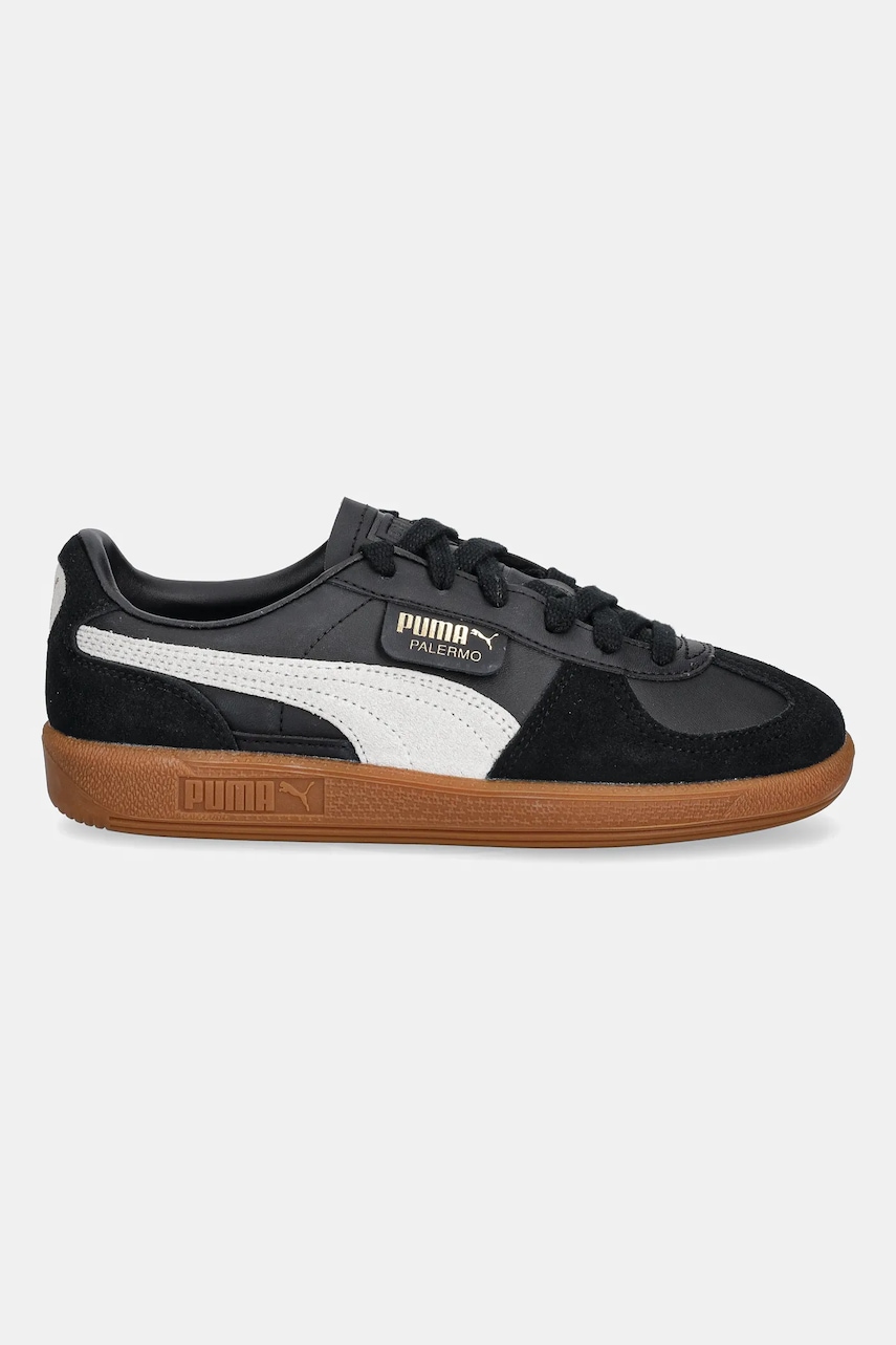 Детские замшевые кроссовки Puma Palermo Lth Jr цвет чёрный 397275 Детские замшевые кроссовки Puma Palermo Lth Jr цвет чёрный 397275