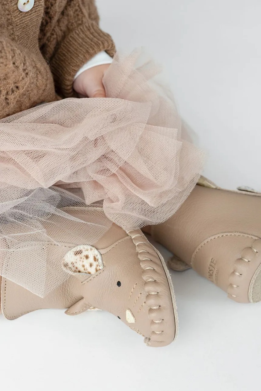 Δερμάτινα βρεφικά παπούτσια Donsje Kapi Exclusive Booties Mouse φωτογραφία