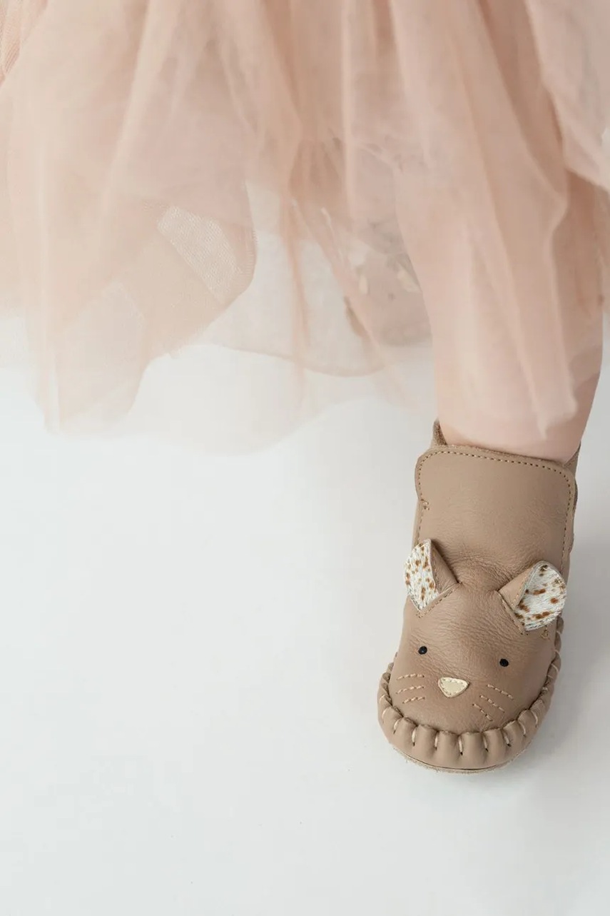 Δερμάτινα βρεφικά παπούτσια Donsje Kapi Exclusive Booties Mouse φωτογραφία