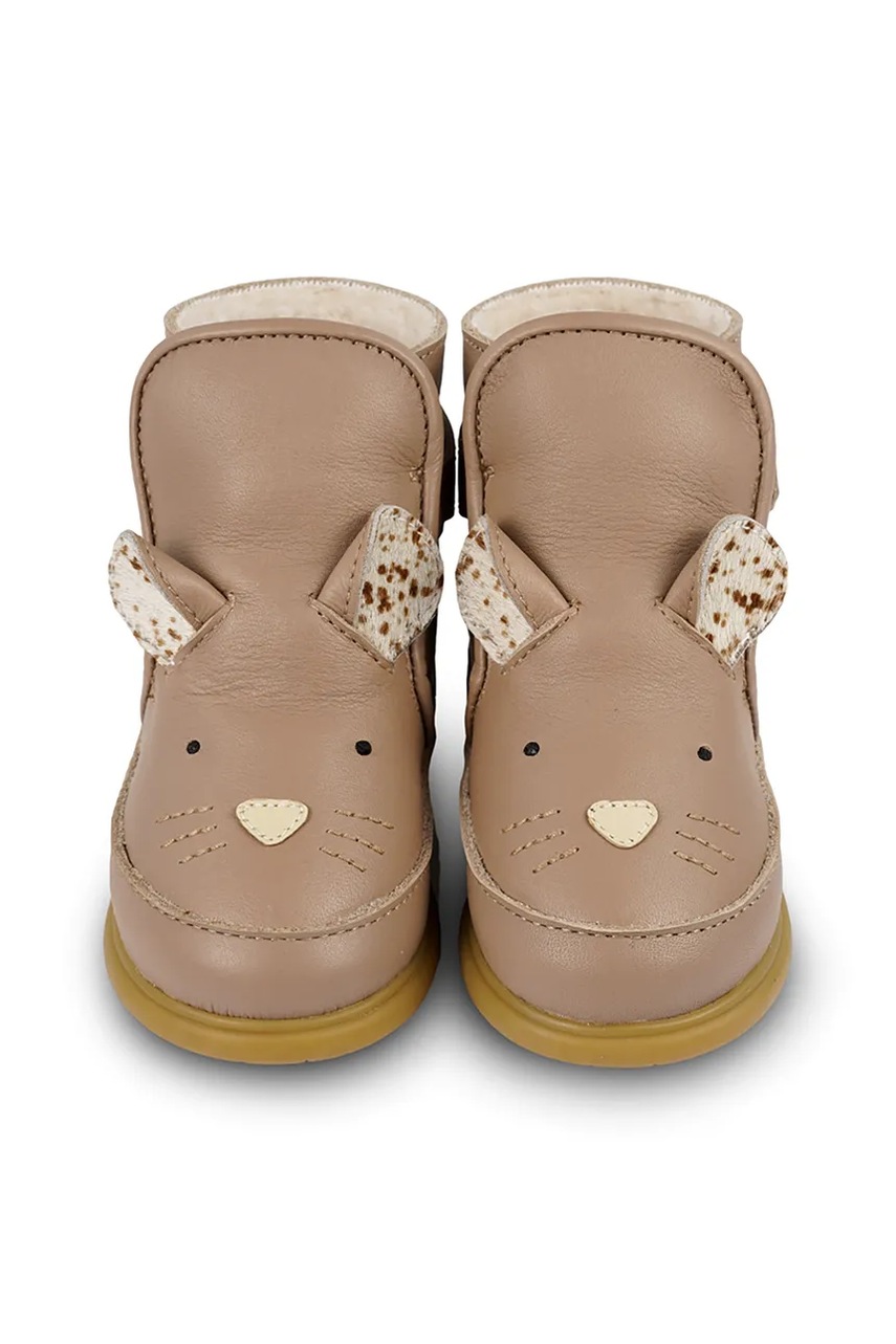 Кожаные кроссовки для младенцев Donsje Dubu Exclusive Shoes Mouse цвет коричневый 1500509 Кожаные кроссовки для младенцев Donsje Dubu Exclusive Shoes Mouse цвет коричневый 1500509