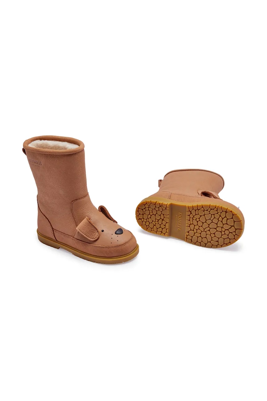 Детские кожаные зимние ботинки Donsje Wadudu Classic Boots Dog цвет коричневый 2022004 Детские кожаные зимние ботинки Donsje Wadudu Classic Boots Dog цвет коричневый 2022004