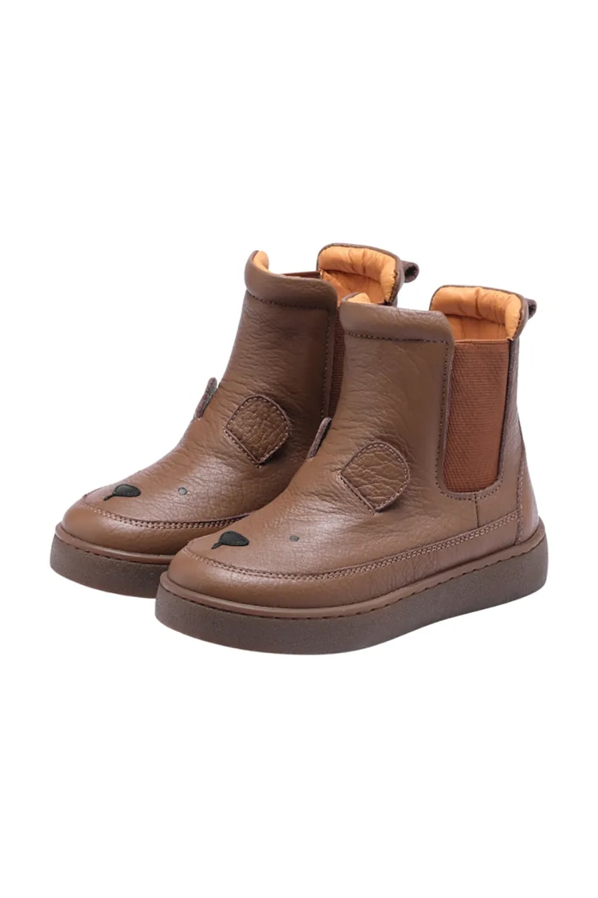 Donsje ghete de iarnă pentru copii din piele Thuru Classic Boots Bear culoarea maro, 2023802