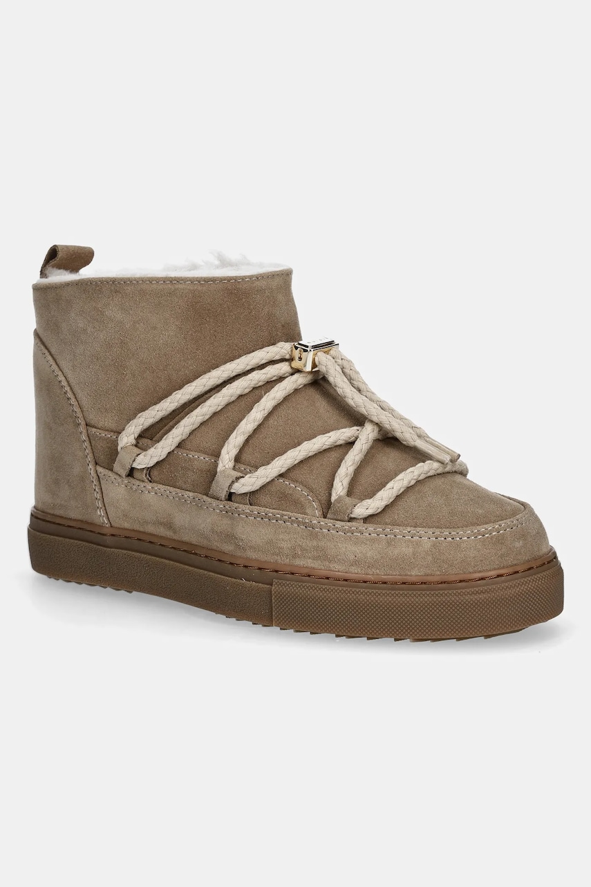 Levně Dětské semišové sněhule Inuikii CLASSIC LOW béžová barva, 3001.001.0021