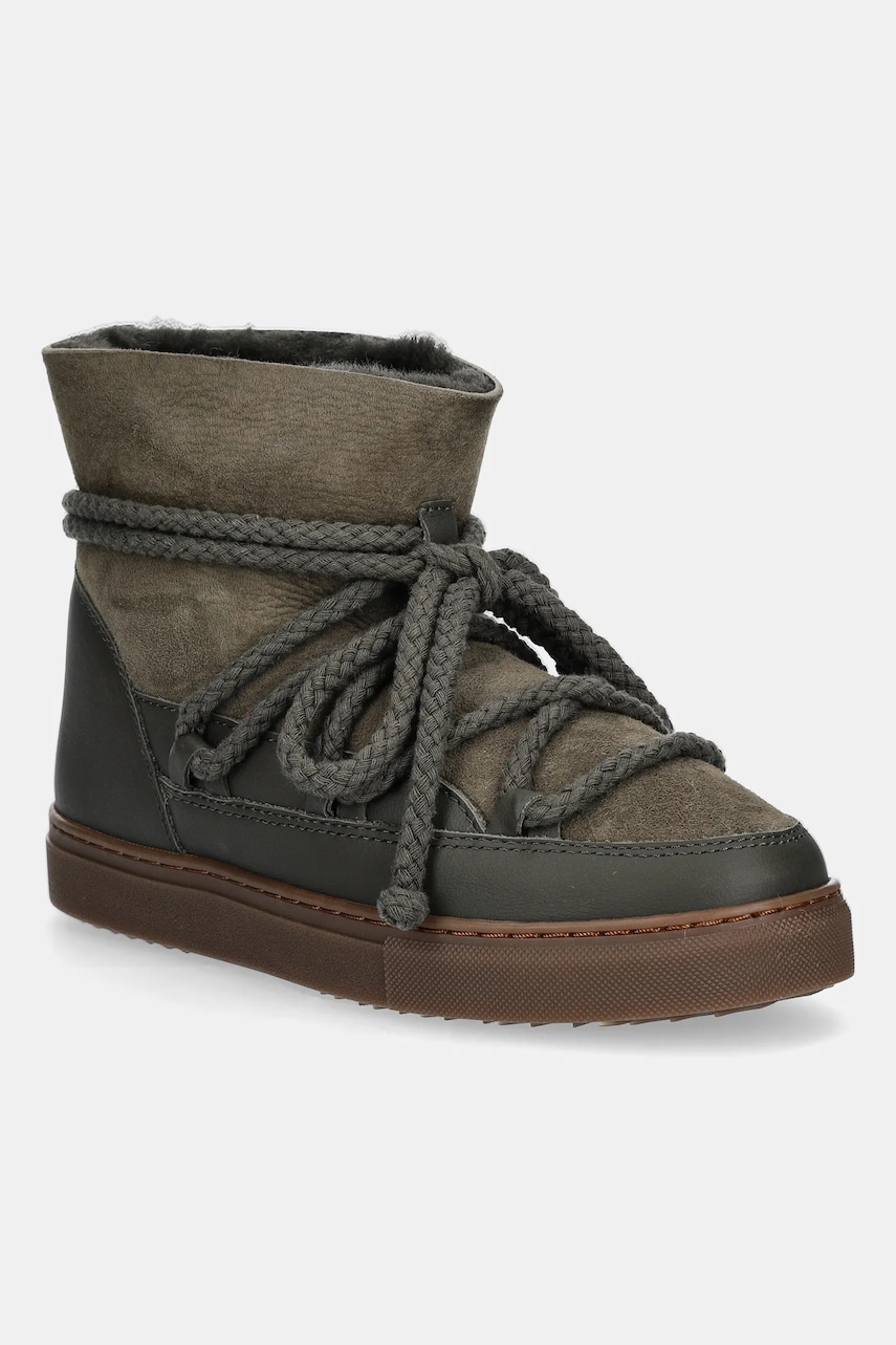Levně Kožené sněhule Inuikii CLASSIC zelená barva, 3001.003.0022