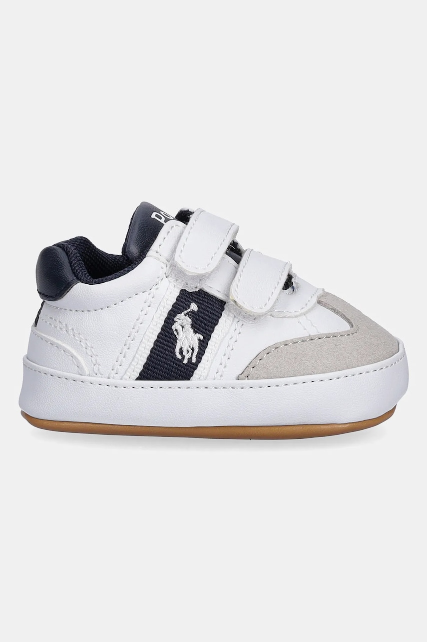 Обувь для новорождённых Polo Ralph Lauren HERITAGE COURT III T-TOE LAYETTE цвет белый RL03387101 Обувь для новорождённых Polo Ralph Lauren HERITAGE COURT III T-TOE LAYETTE цвет белый RL03387101