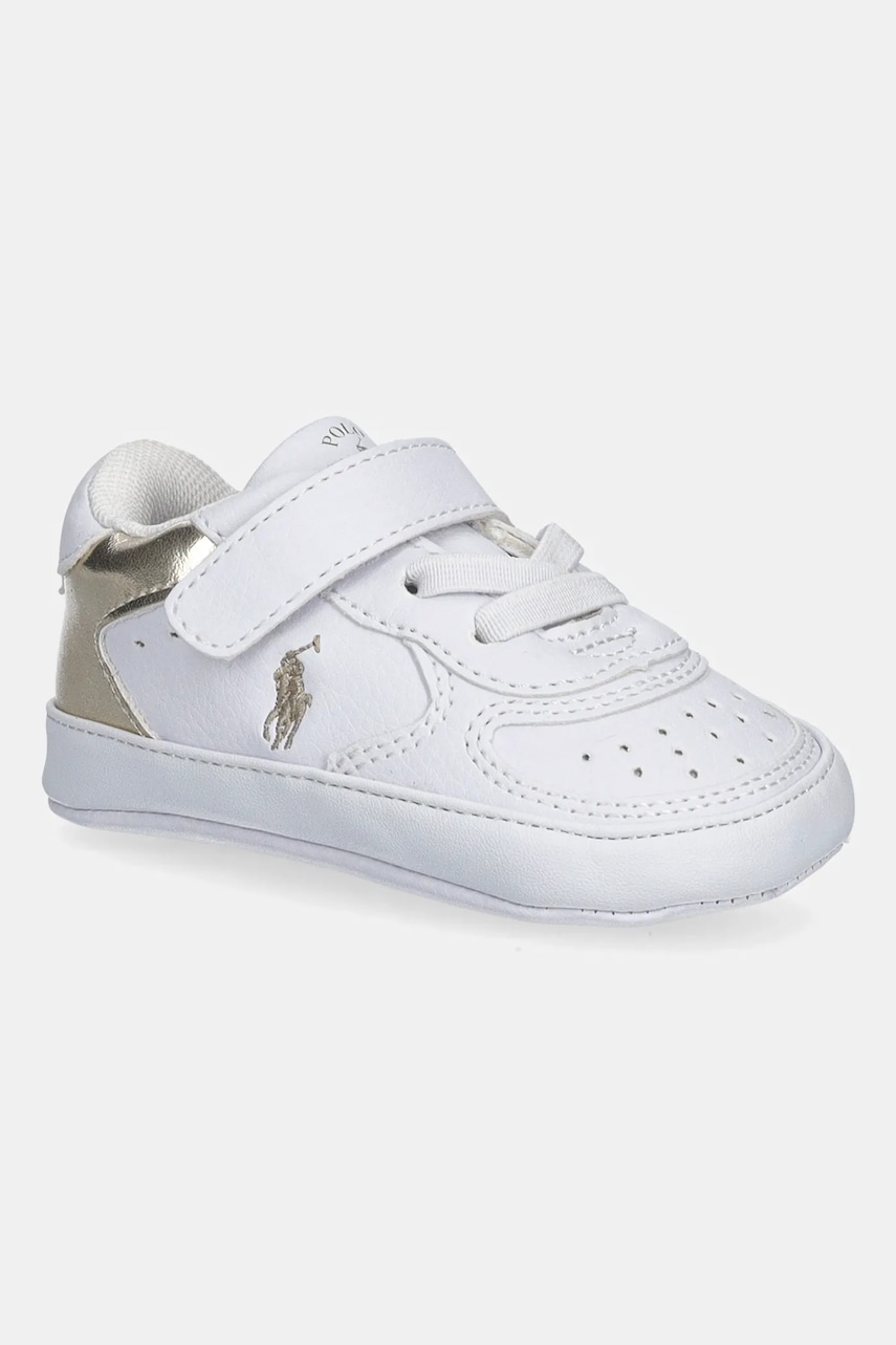 Levně Dětské boty Polo Ralph Lauren MASTERS COURT PS LAYETTE bílá barva, RL03390102