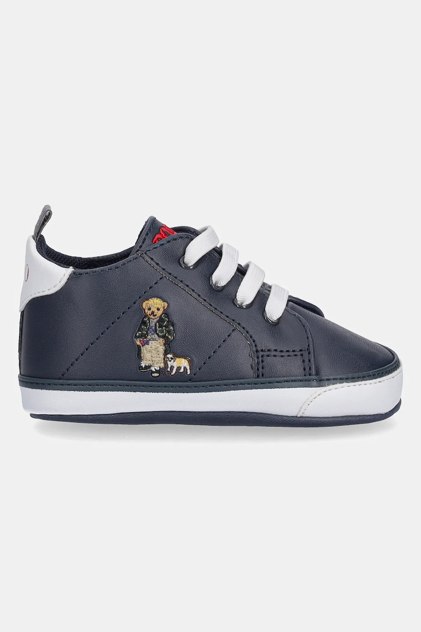 Обувь для новорождённых Polo Ralph Lauren QUILTON BEAR GORE HI LAYETTE цвет синий RL03477410 Обувь для новорождённых Polo Ralph Lauren QUILTON BEAR GORE HI LAYETTE цвет синий RL03477410