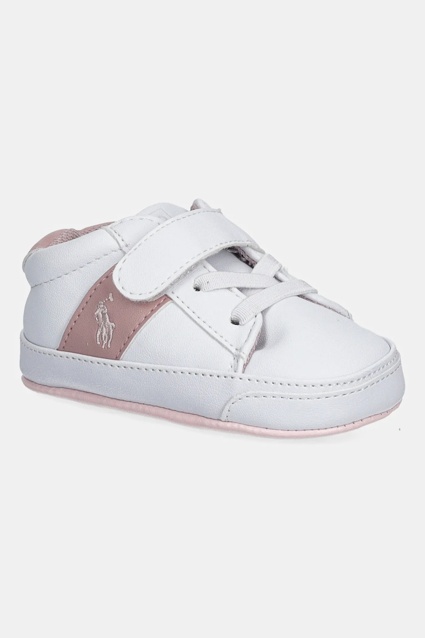 Levně Dětské boty Polo Ralph Lauren RYLEY PS LAYETTE bílá barva, RL03391102