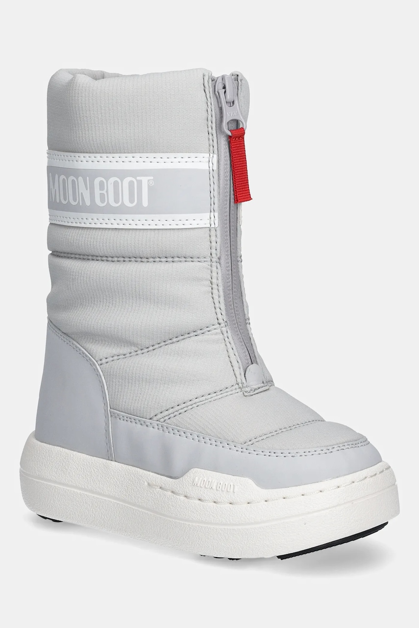 Levně Dětské sněhule Moon Boot MB JR PARK ZIP HIGH WP šedá barva, 80D3440080