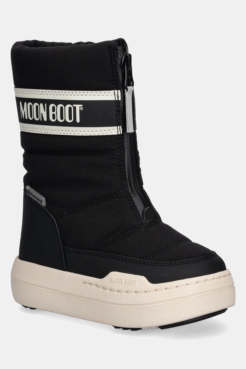 Levně Dětské sněhule Moon Boot MB JR PARK ZIP HIGH WP černá barva, 80D3440080