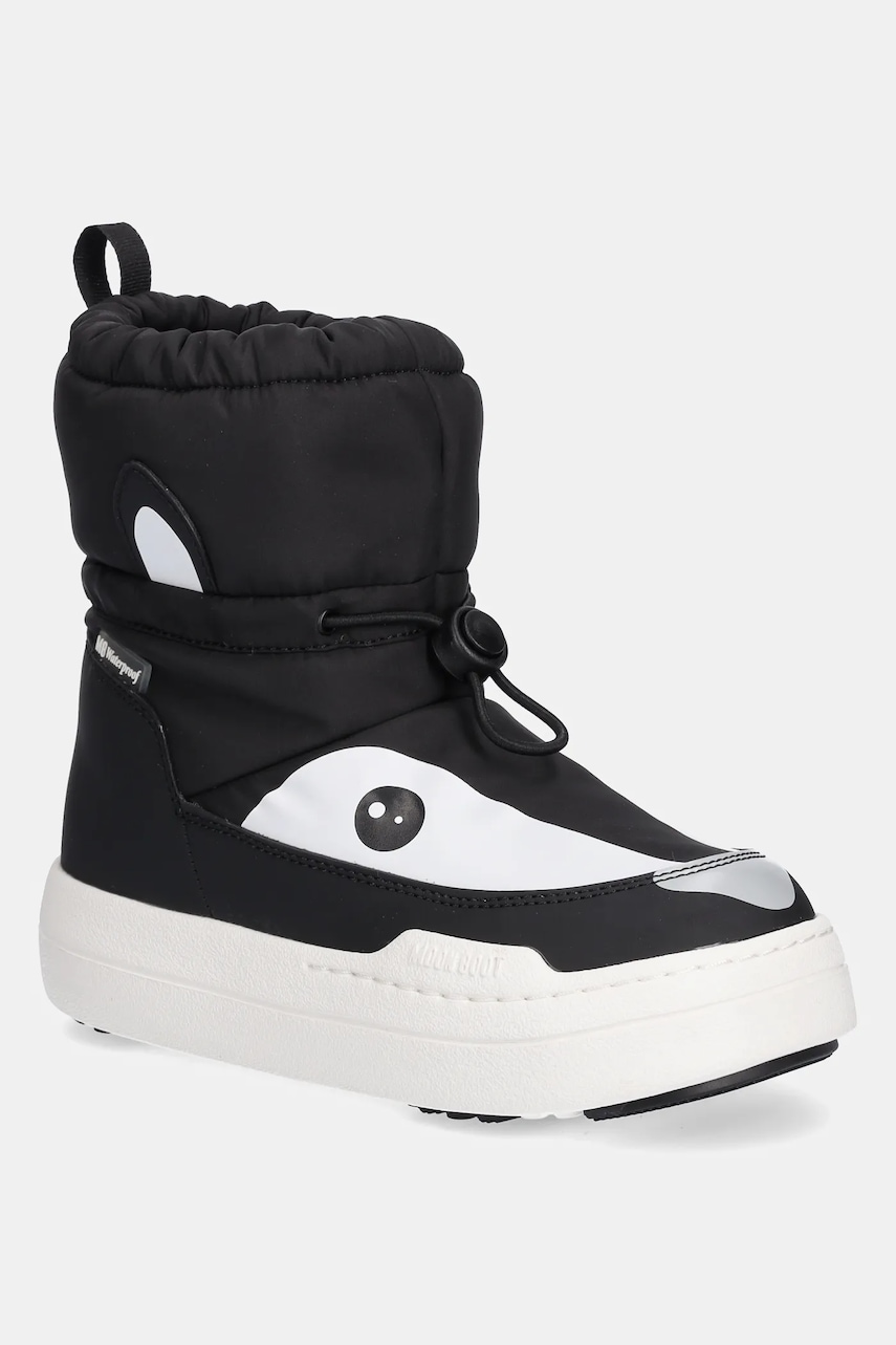 Levně Dětské sněhule Moon Boot MB JR PARK TUBE MID ANIMAL WP černá barva, 80D3440100