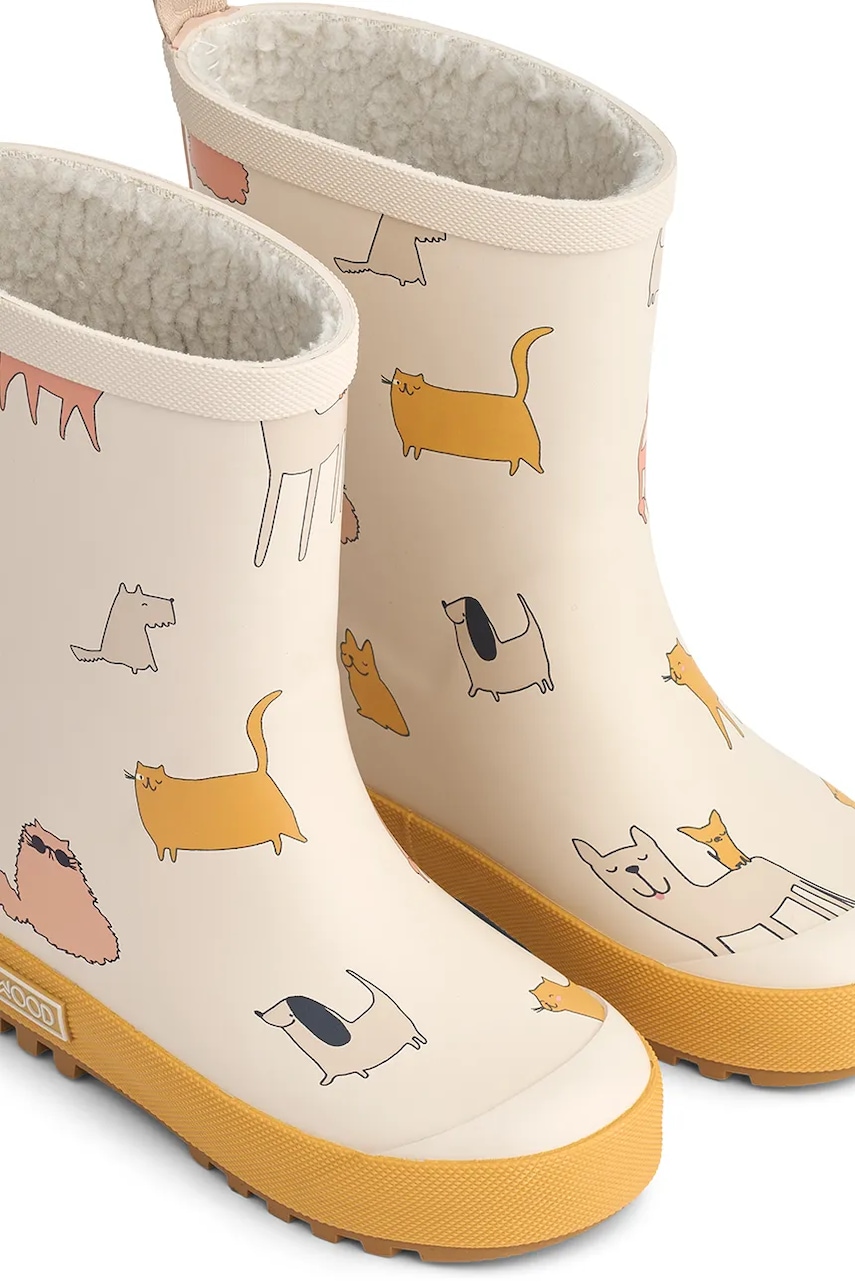 Детские резиновые сапоги Liewood Mason Thermo Rainboot цвет бежевый LW13043 Детские резиновые сапоги Liewood Mason Thermo Rainboot цвет бежевый LW13043