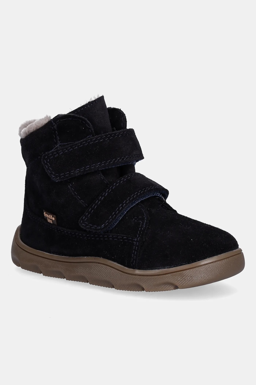 Froddo cizme de iarnă pentru copii din piele întoarsă ZERU TEX FURRY BAREFOOT culoarea bleumarin, G2110151