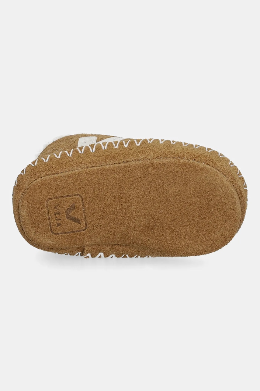 Veja pantofi din piele întoarsă pentru bebe Baby Winter Light ZZ culoarea maro, BA0321030