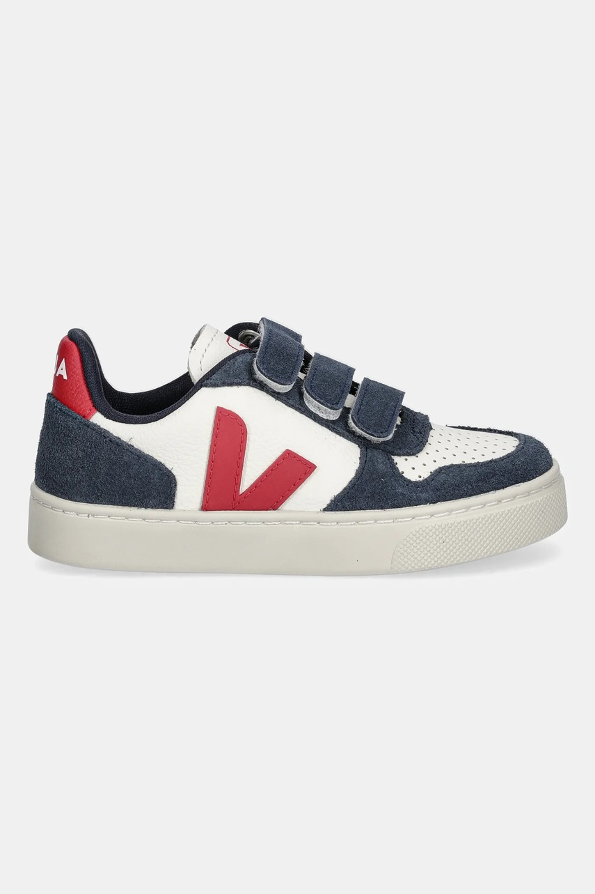 Детские кожаные кеды Veja Small V-10 цвет синий CV0520616