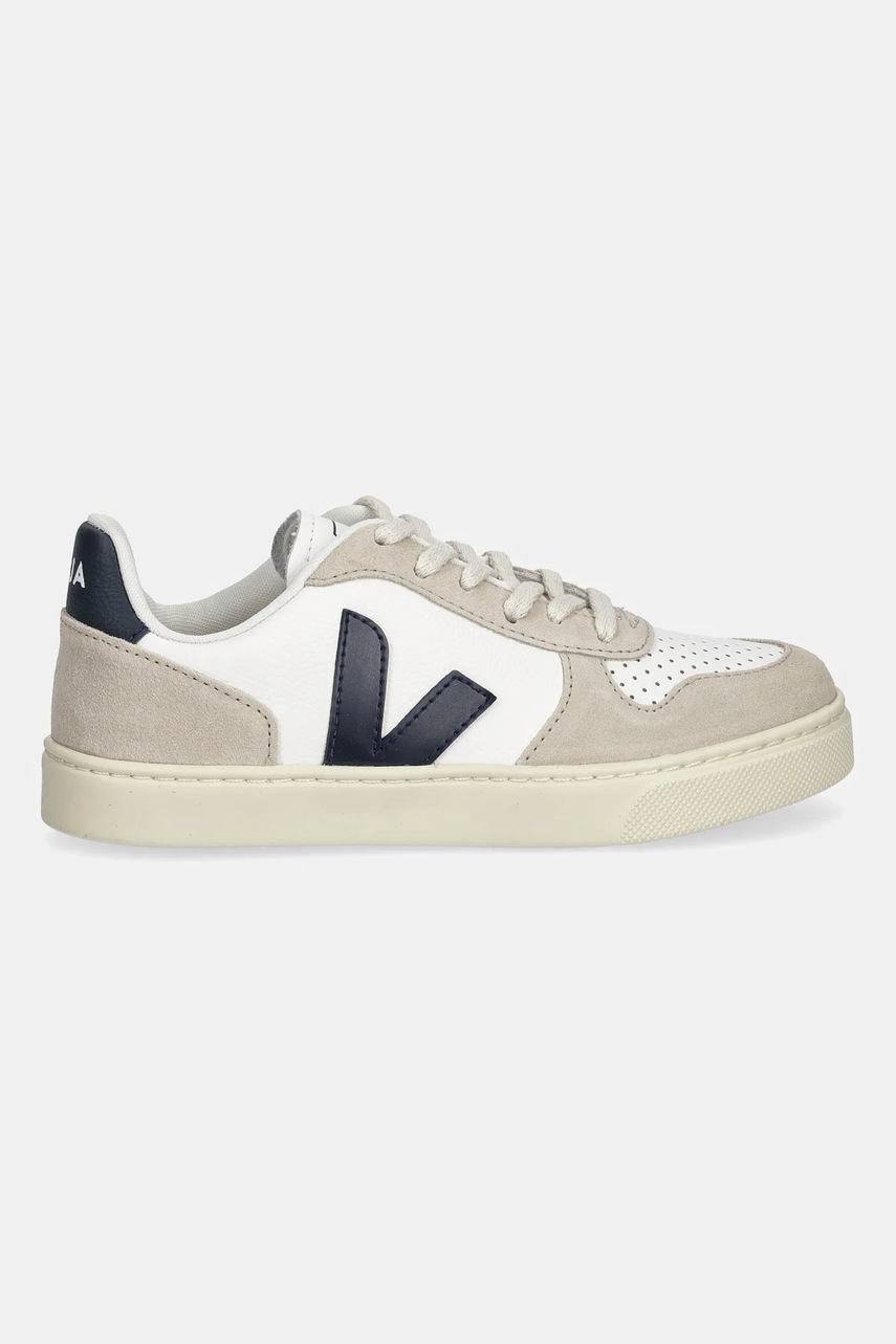Детские кожаные кроссовки Veja Small V-10 Laces цвет бежевый CX0503807 Детские кожаные кроссовки Veja Small V-10 Laces цвет бежевый CX0503807