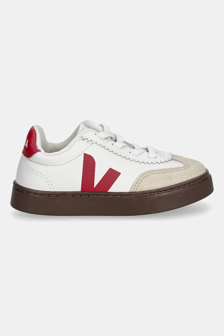 Детские кожаные кеды Veja Small Volley цвет бежевый SY2021012 Детские кожаные кеды Veja Small Volley цвет бежевый SY2021012