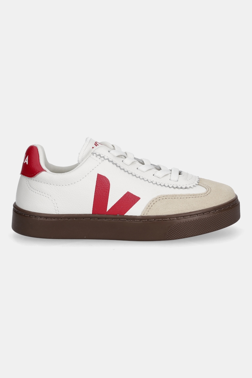 Детские кожаные кроссовки Veja Small Volley цвет бежевый SY2021012 Детские кожаные кроссовки Veja Small Volley цвет бежевый SY2021012