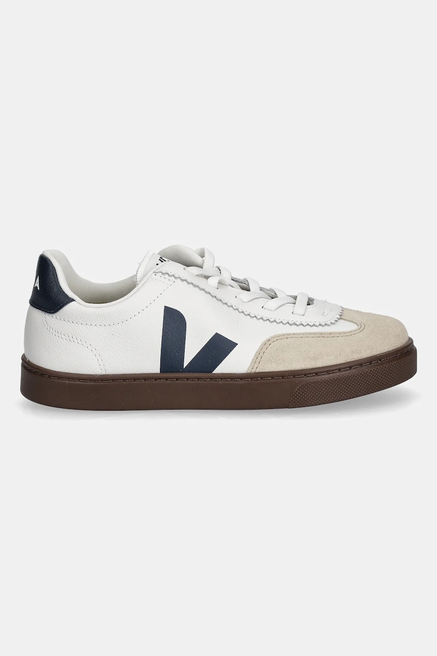 Детские кожаные кеды Veja Small Volley цвет бежевый SY2021013 Детские кожаные кеды Veja Small Volley цвет бежевый SY2021013