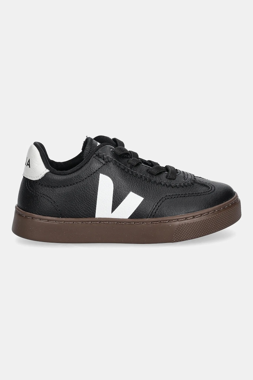 Детские кожаные кеды Veja Small Volley цвет чёрный SY2021015 Детские кожаные кеды Veja Small Volley цвет чёрный SY2021015