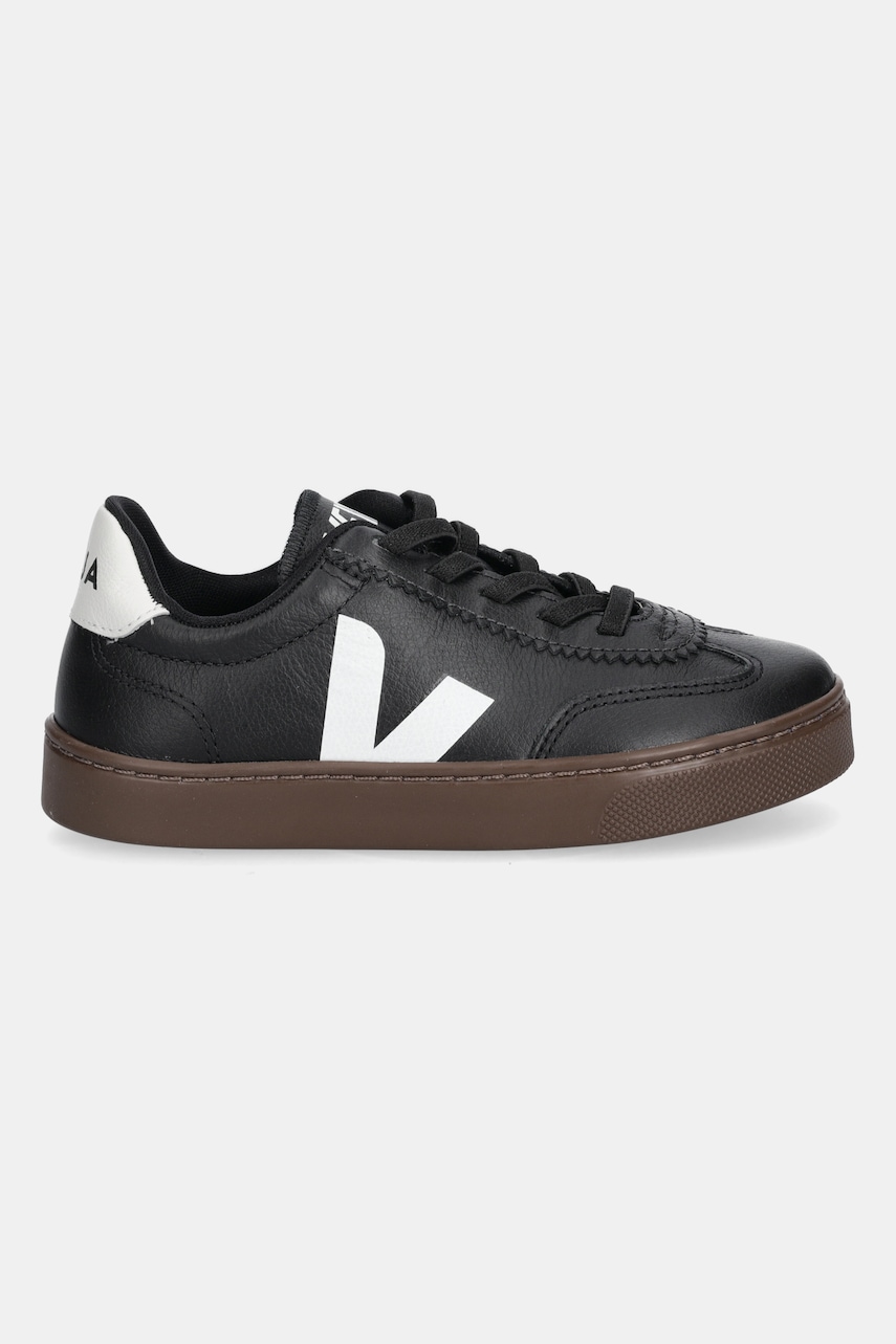 Детские кожаные кроссовки Veja Small Volley цвет чёрный SY2021015 Детские кожаные кроссовки Veja Small Volley цвет чёрный SY2021015
