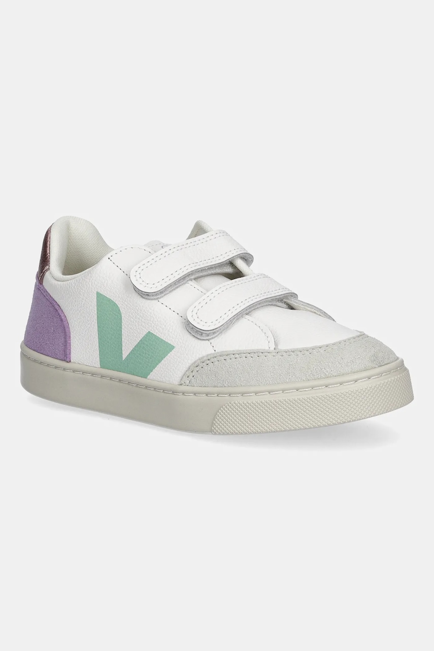 Veja teniși din piele copii Small V-12 culoarea alb, XV0503793