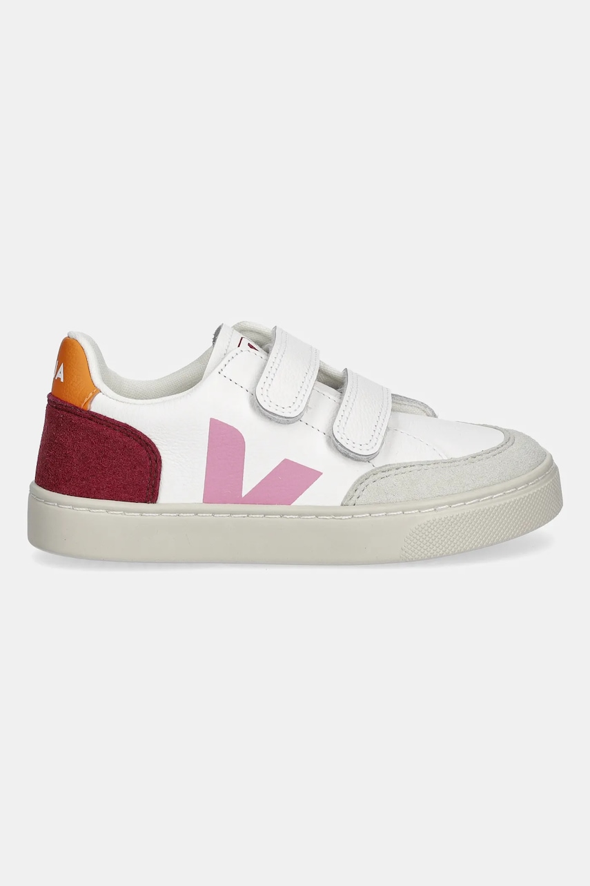 Детские кожаные кроссовки Veja Small V-12 цвет белый XV0520979 Детские кожаные кроссовки Veja Small V-12 цвет белый XV0520979