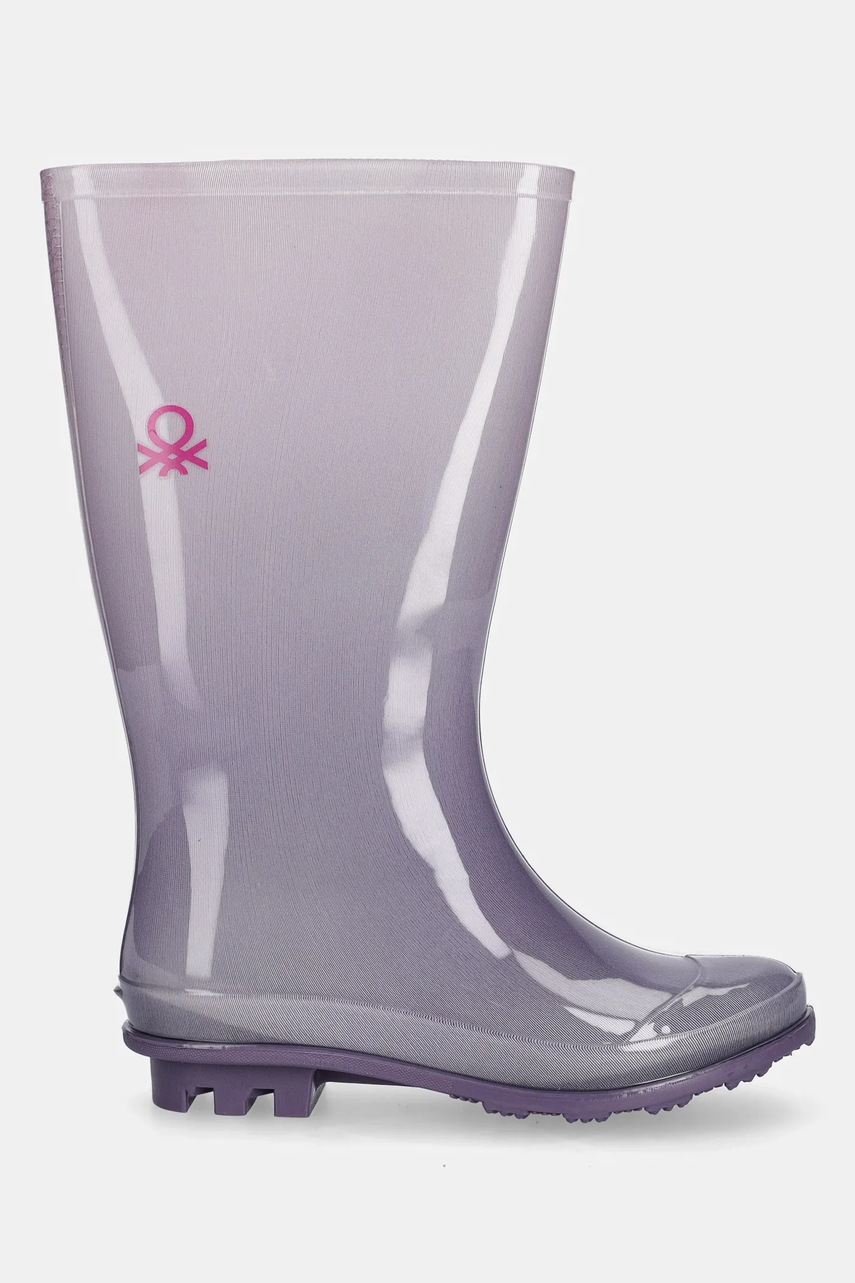Детские резиновые сапоги United Colors of Benetton цвет фиолетовый 8T5JCD01V