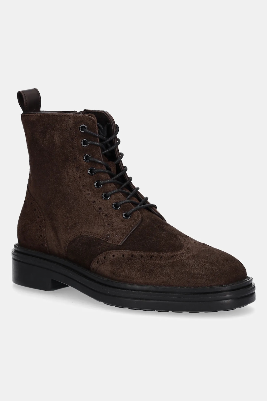 Gant botine de piele întoarsă Boggar culoarea maro, 31643133