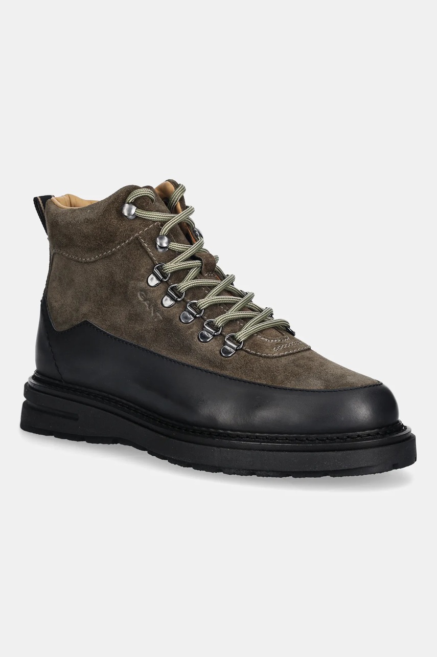 Gant bocanci de piele Hillprep culoarea verde, 31643121
