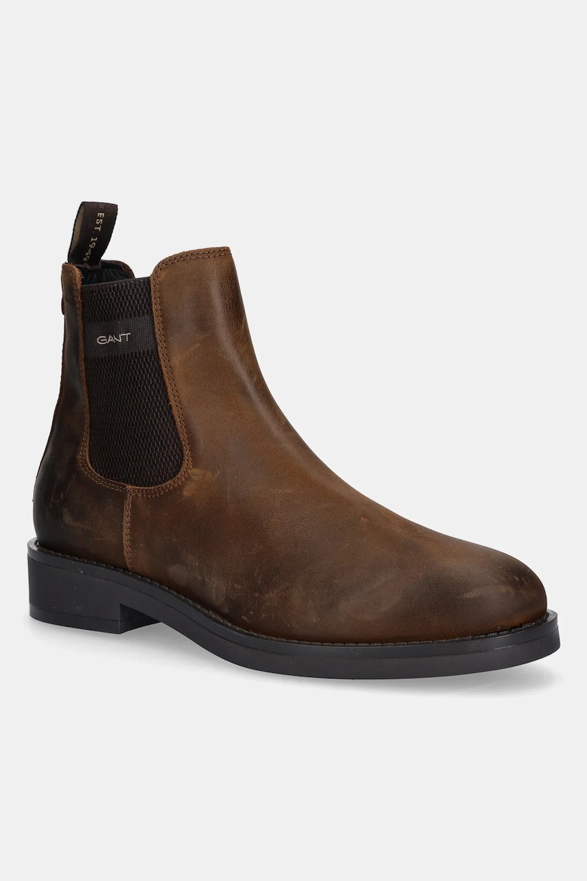 Gant ghete chelsea de piele Prepdale culoarea maro, 31651104