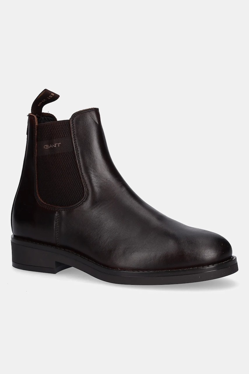Gant ghete chelsea de piele Prepdale culoarea maro, 31651105
