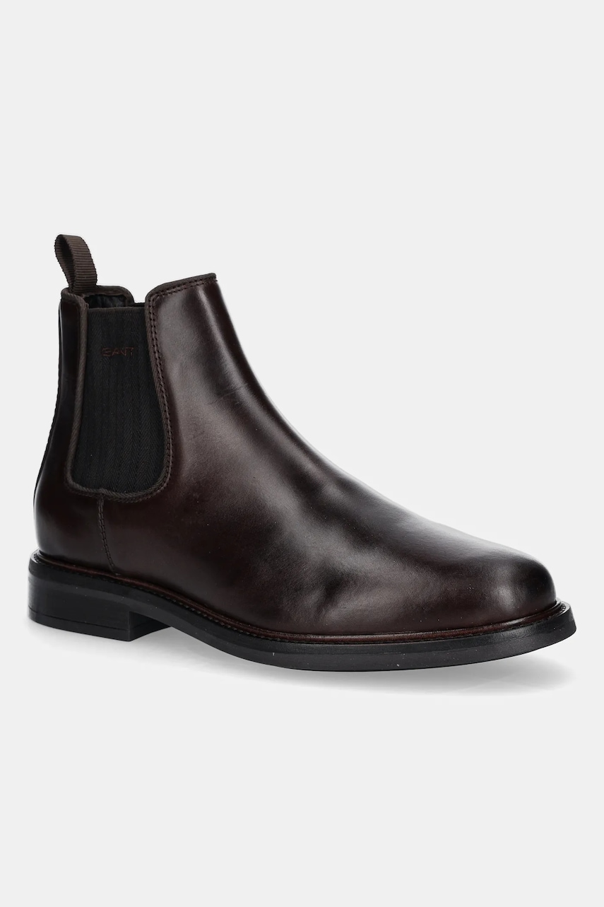 Gant ghete chelsea de piele St Fairkon culoarea maro, 31651089