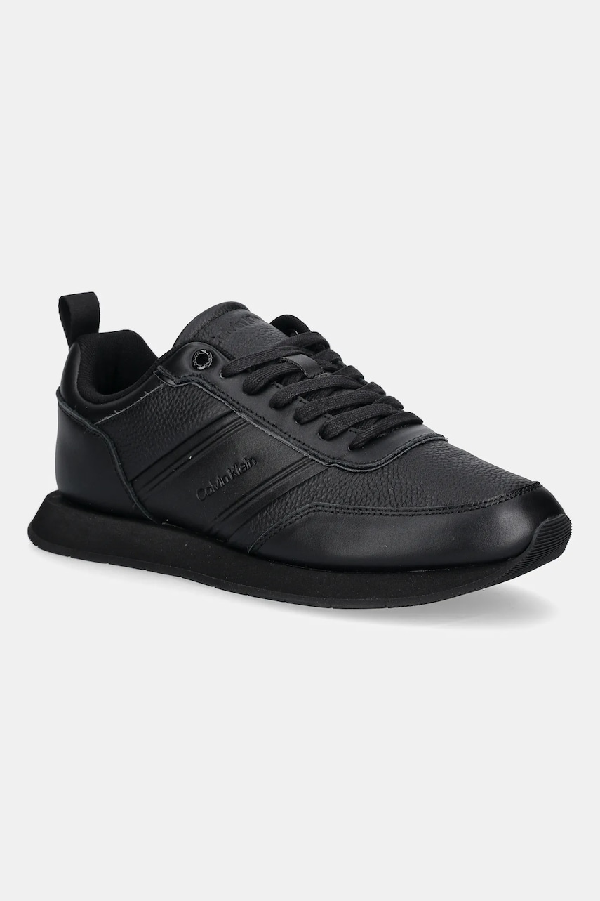 Levně Tenisky Calvin Klein LOW PROF RUNN LACEUP TAPE pánské, černá barva, HM0HM01897