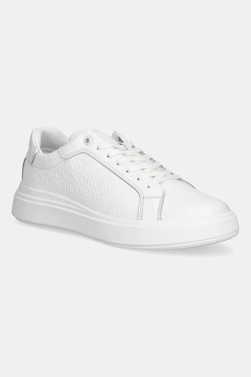 Tenisky Calvin Klein CHUNKY LOW TOP LACE UP MONO pánské, bílá barva, HM0HM01970