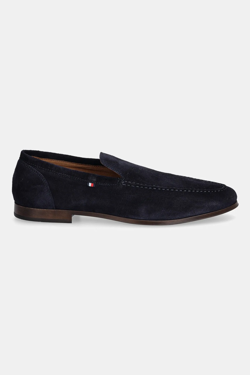 Замшевые мокасины Tommy Hilfiger TH FLEXIBLE SUEDE LOAFER цвет синий FM0FM05496