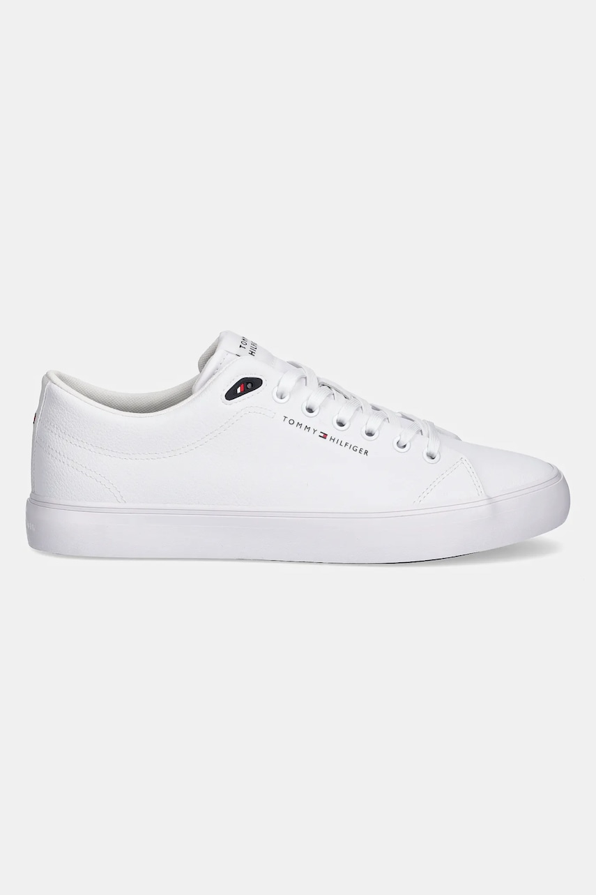 Кроссовки Tommy Hilfiger TH HI VULC CORE LOW LTH II ESS цвет белый FM0FM05511 Кроссовки Tommy Hilfiger TH HI VULC CORE LOW LTH II ESS цвет белый FM0FM05511