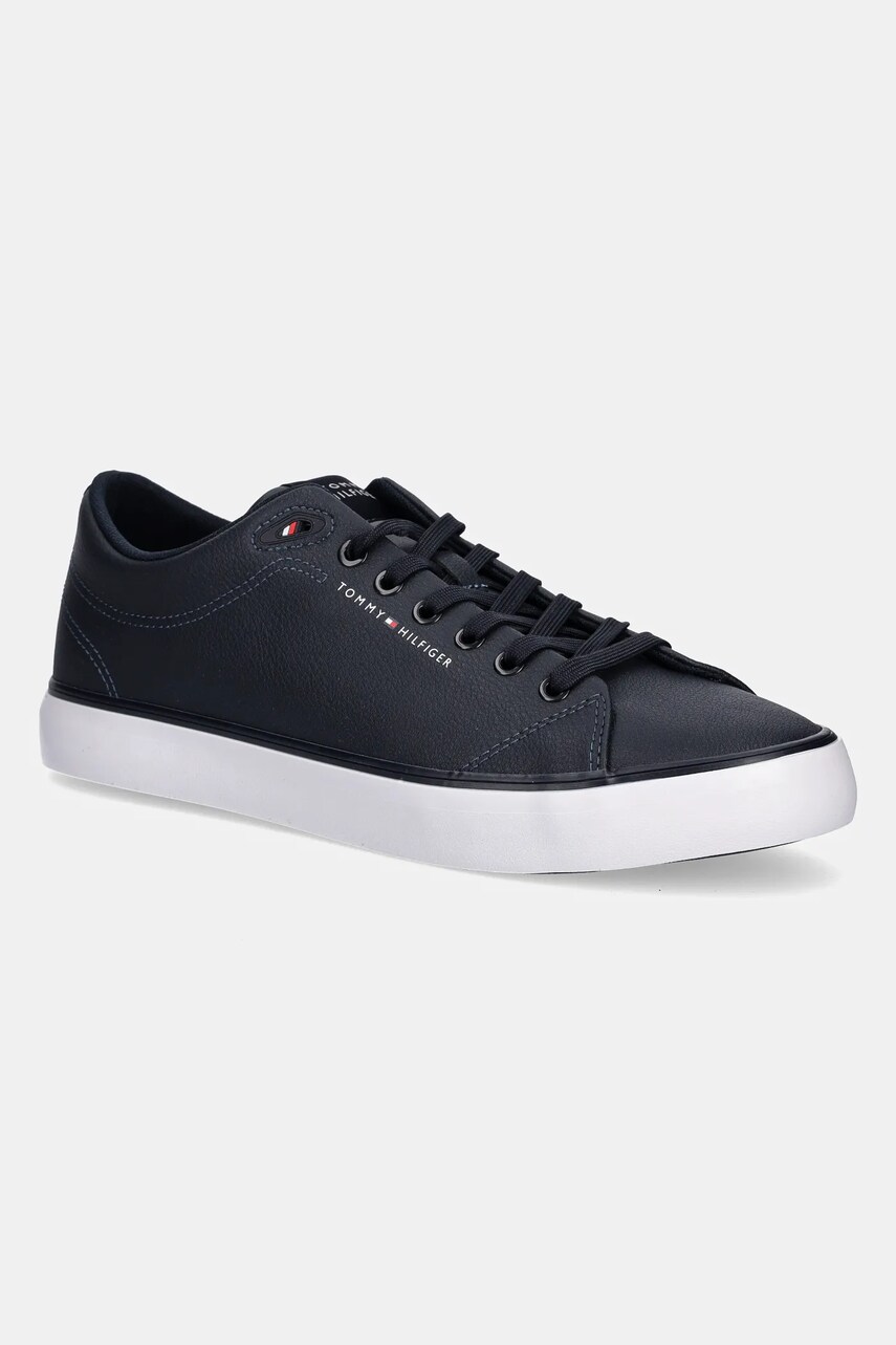 Levně Tenisky Tommy Hilfiger TH HI VULC CORE LOW LTH II ESS pánské, tmavomodrá barva, FM0FM05511