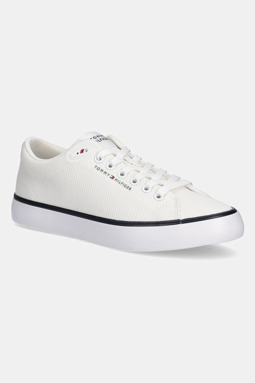 Levně Tenisky Tommy Hilfiger TH HI VULC CORE LOW II MESH béžová barva, FM0FM05513