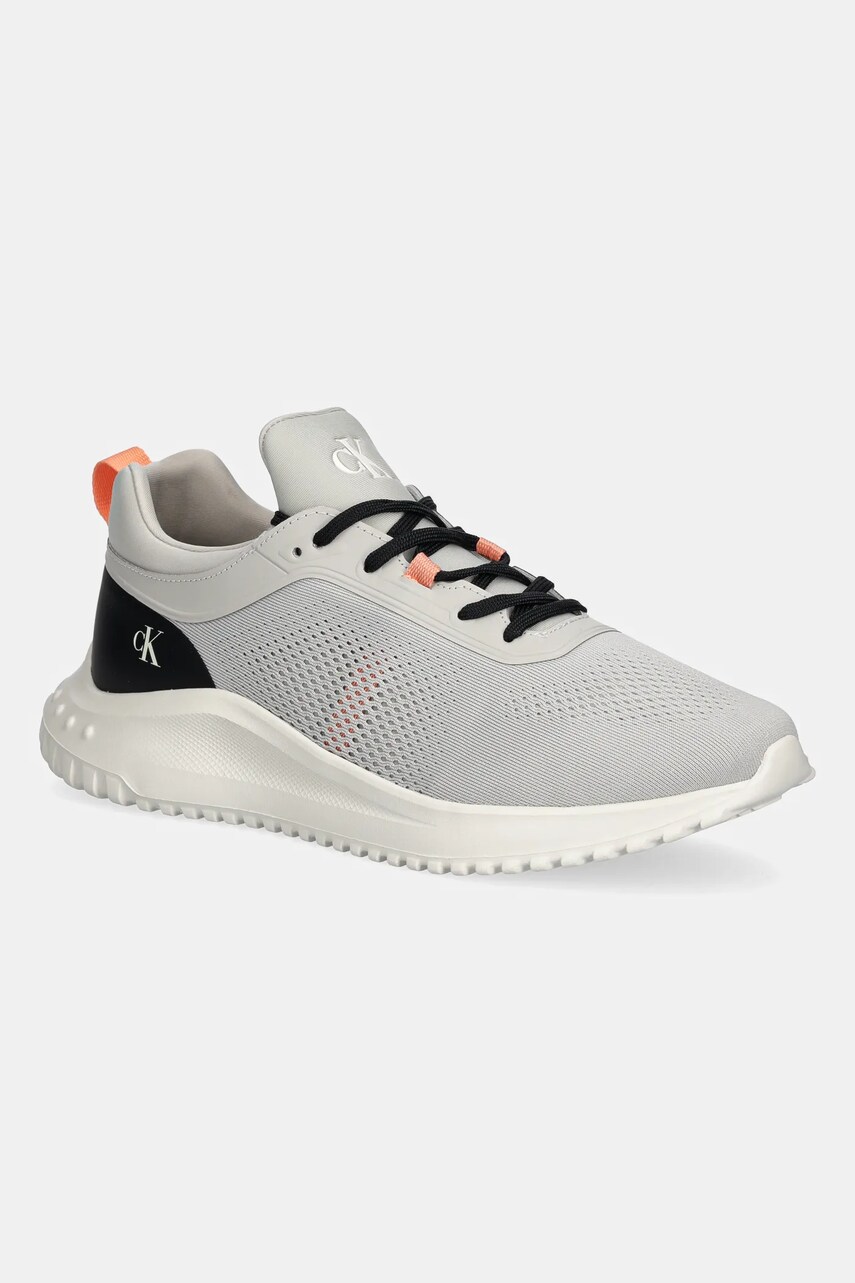 Levně Tenisky Calvin Klein Jeans EVA RUNNER TECH KNIT pánské, šedá barva, YM0YM01293