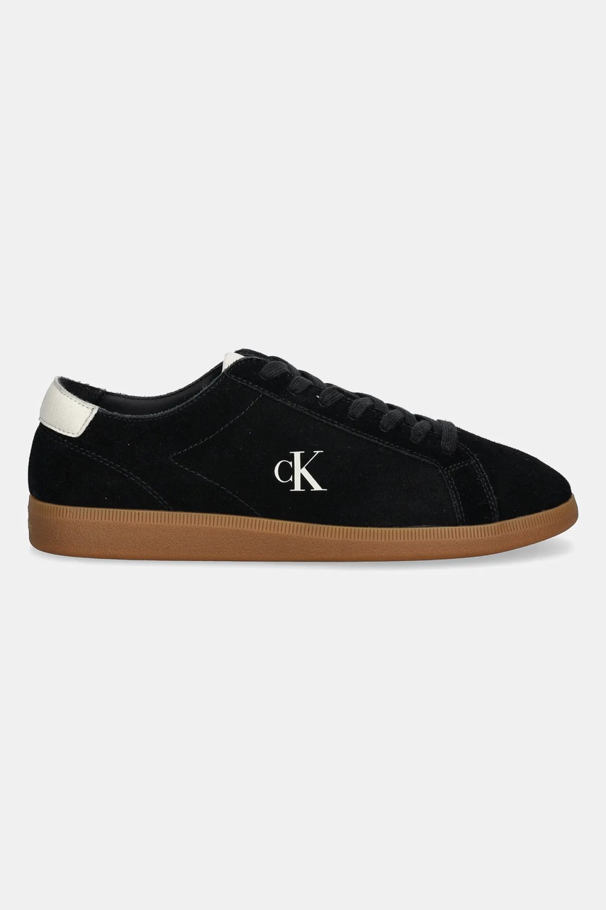 Замшевые кроссовки Calvin Klein Jeans LOW PROFILE CUPSOLE SU цвет чёрный YM0YM01321