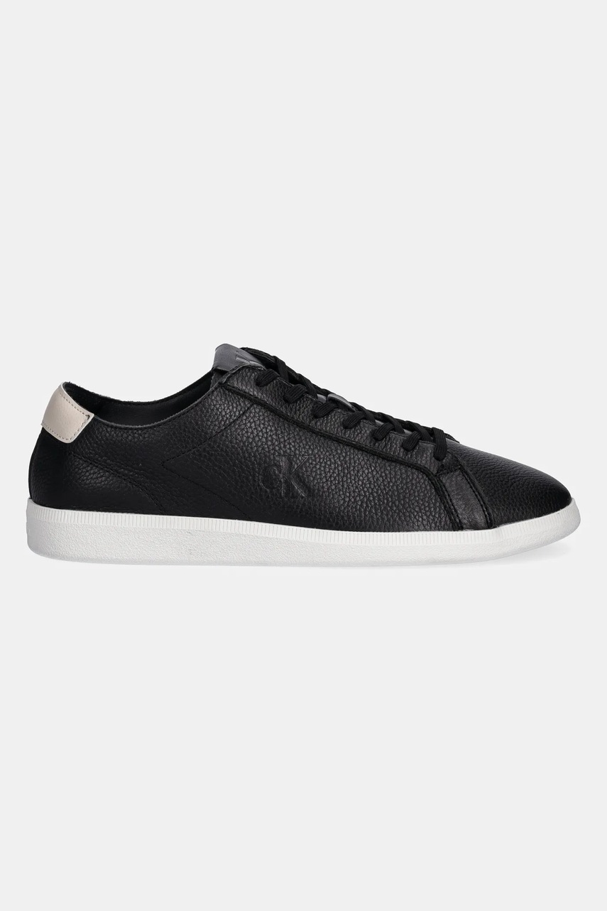 Кожаные кроссовки Calvin Klein Jeans LOW PROFILE CUPSOLE TMB LTH цвет чёрный YM0YM01331