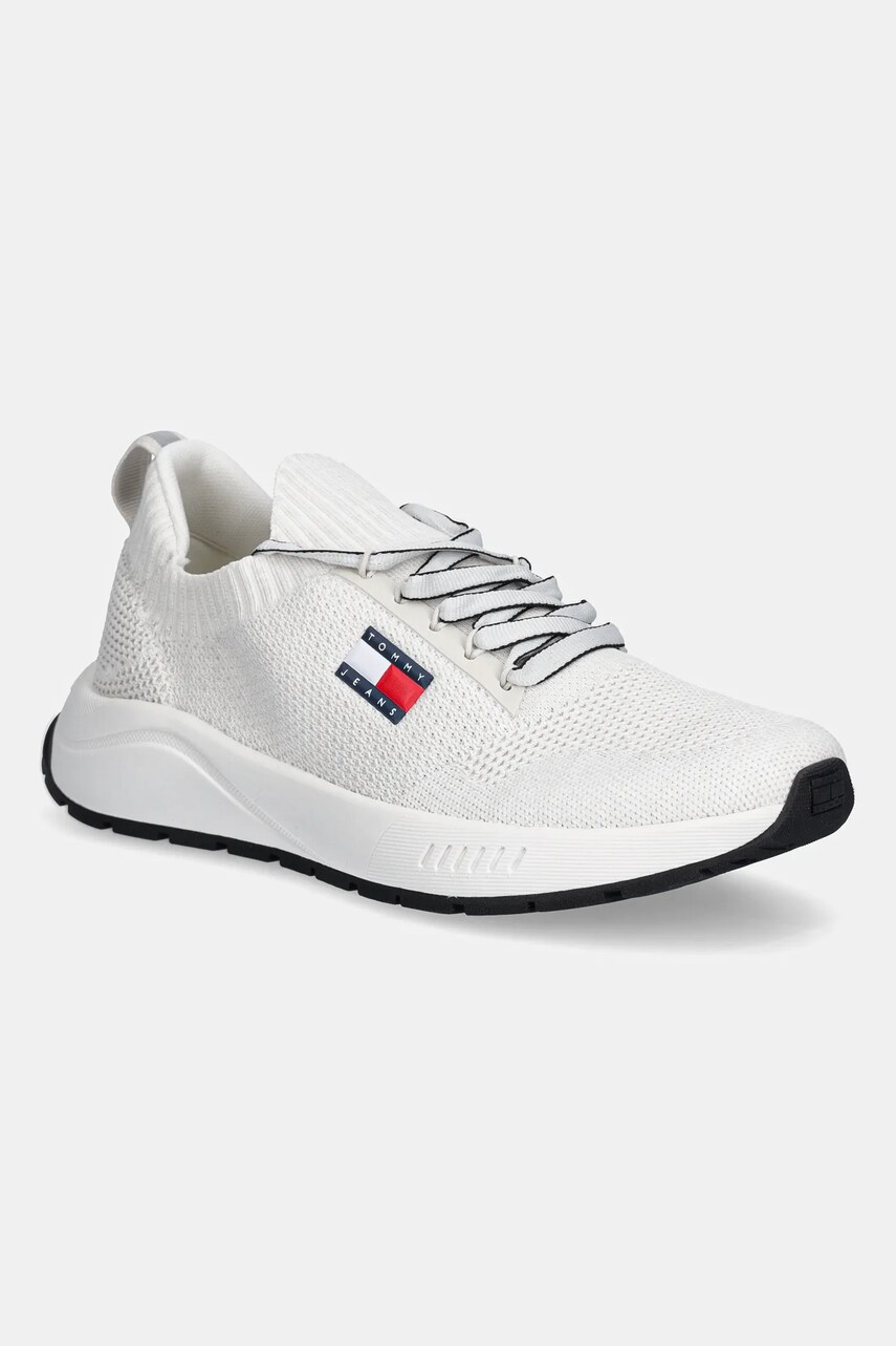 Tommy Jeans sneakers TJM RUNNER KNITTED culoarea alb, EM0EM01580