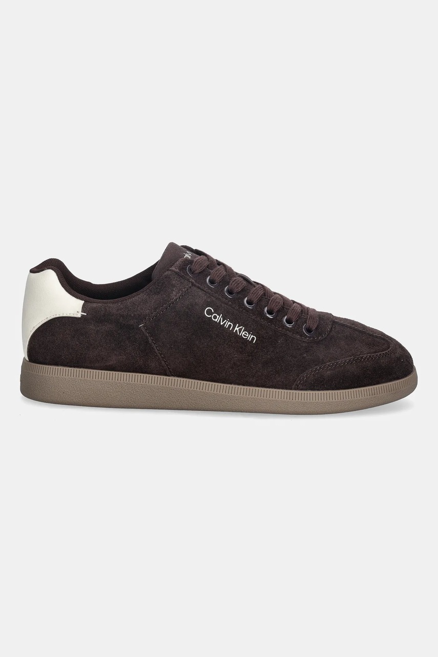 Замшевые кроссовки Calvin Klein LOW CUPSOLE LACEUP SU цвет бордовый HM0HM01946