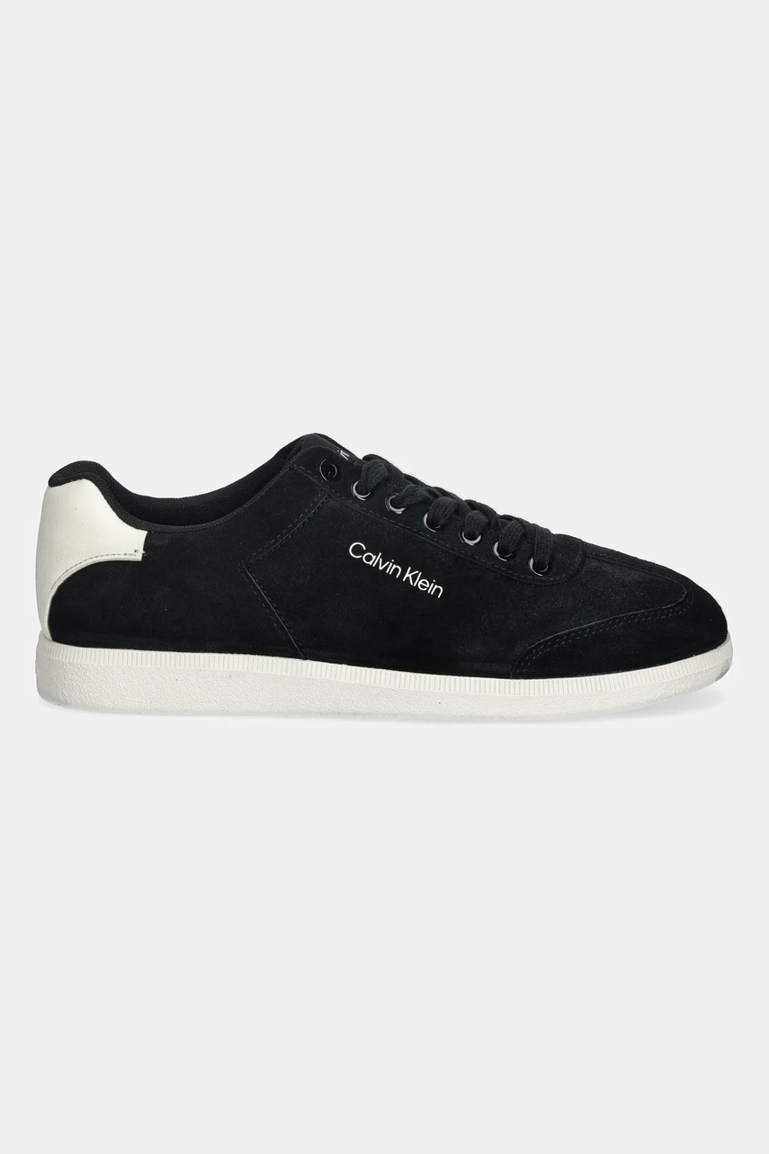Замшевые кроссовки Calvin Klein LOW CUPSOLE LACEUP SU цвет чёрный HM0HM01946