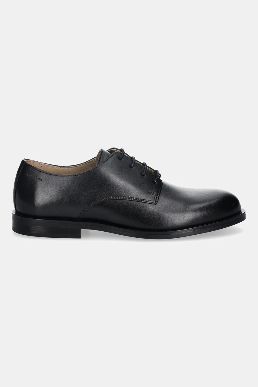 Кожаные туфли Calvin Klein ESS RUBBER DERBY LTH цвет чёрный HM0HM02056