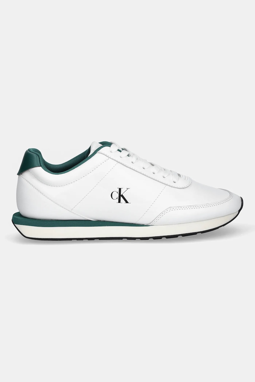 Кроссовки Calvin Klein RETRO RUNNER ESS LTH цвет белый YM0YM01355 Кроссовки Calvin Klein RETRO RUNNER ESS LTH цвет белый YM0YM01355