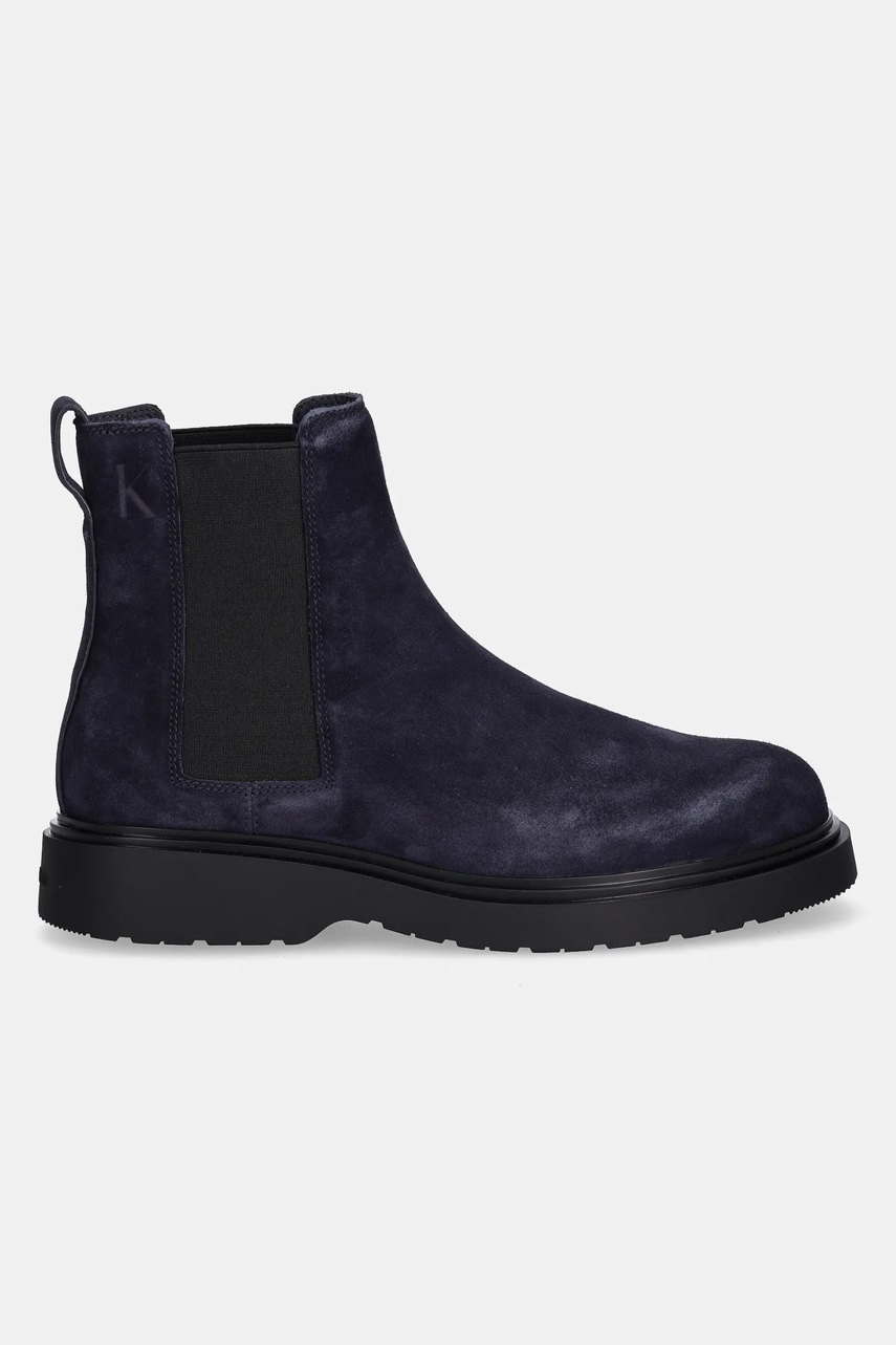 Кожаные полусапоги Calvin Klein COMBAT ESS CHELSEA BOOT SU цвет синий YM0YM01372