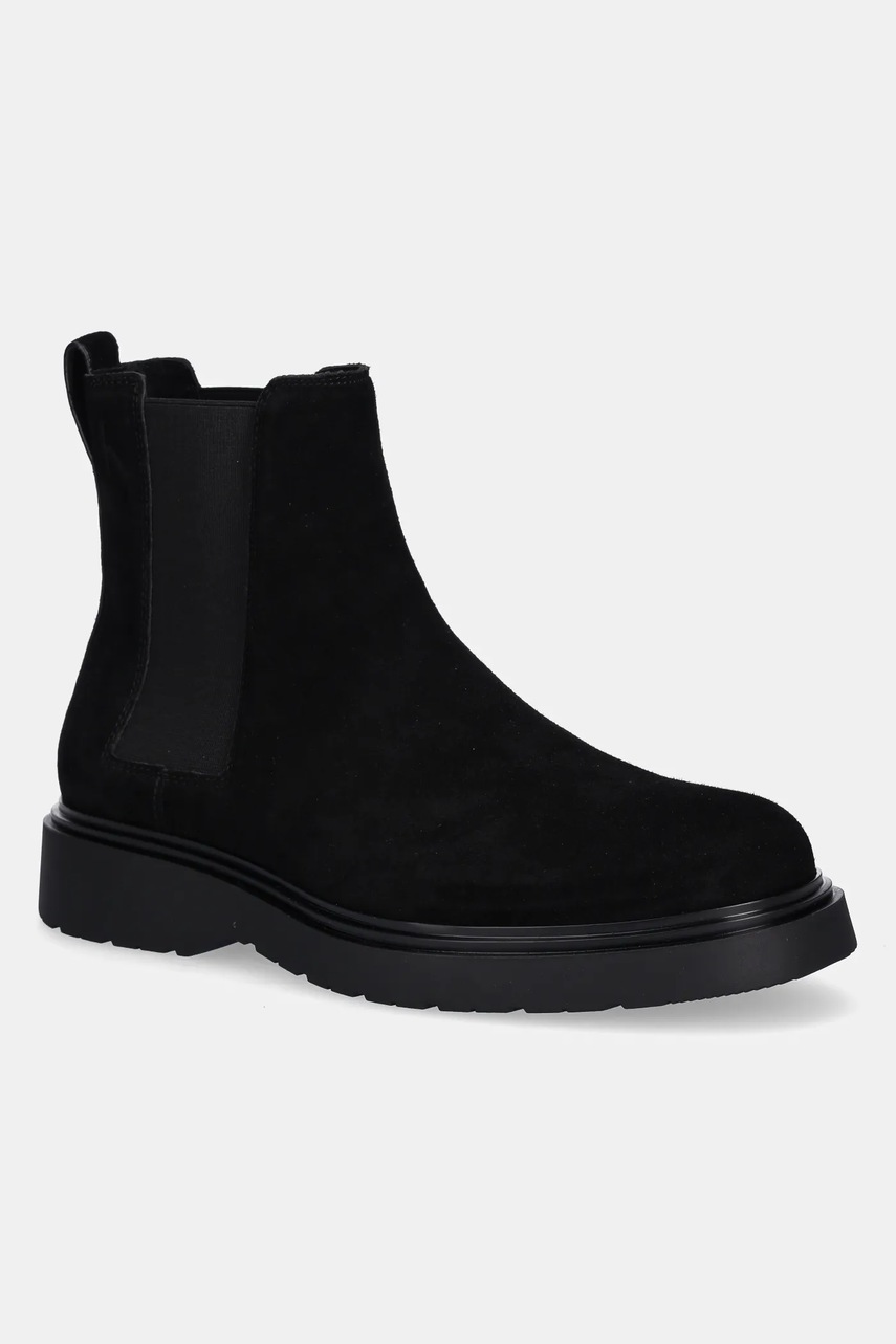 Levně Kožené kotníkové boty Calvin Klein COMBAT ESS CHELSEA BOOT SU pánské, černá barva, YM0YM01372