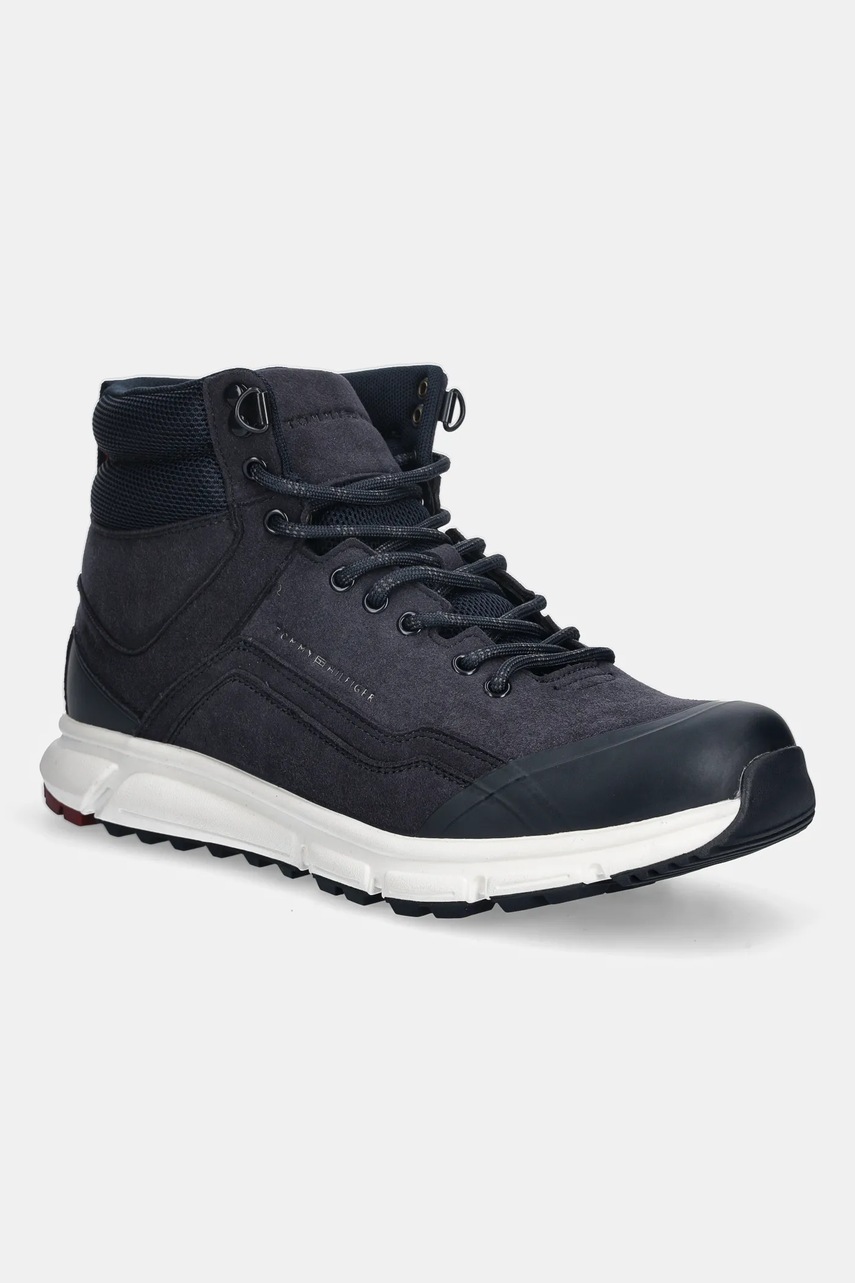 Levně Boty Tommy Hilfiger OUTDOOR RUNNER HI WPM pánské, tmavomodrá barva, FM0FM05575